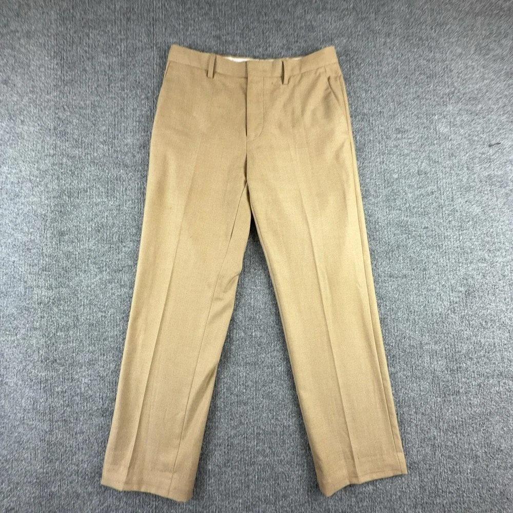 Murano Alex Fit Dress Pants Mens 32x32 Beige Stretch Slim Flat Front Slacks